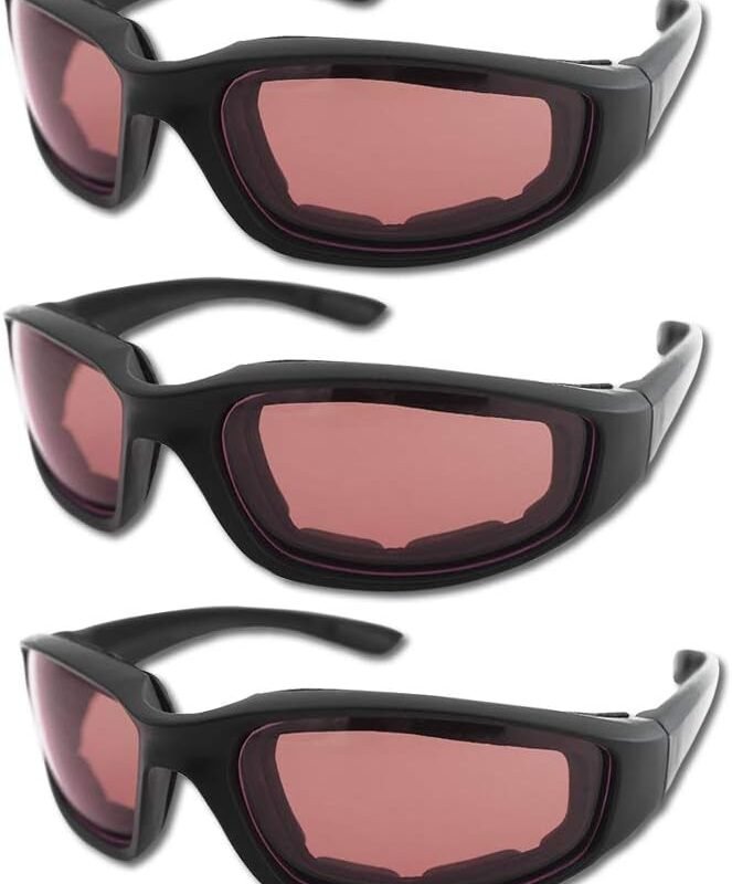 3 Pair Motorcycle Riding Glasses Padding Goggles UV Protection Dustproof Windproof Motorcycle Sunglasses for Outdoor Actives