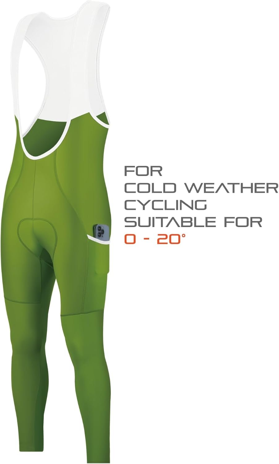 Thermal Flee Cycling Tights, Bibs Tights, Bike Bibs Pants for Fall and Cold Winter - Image 2