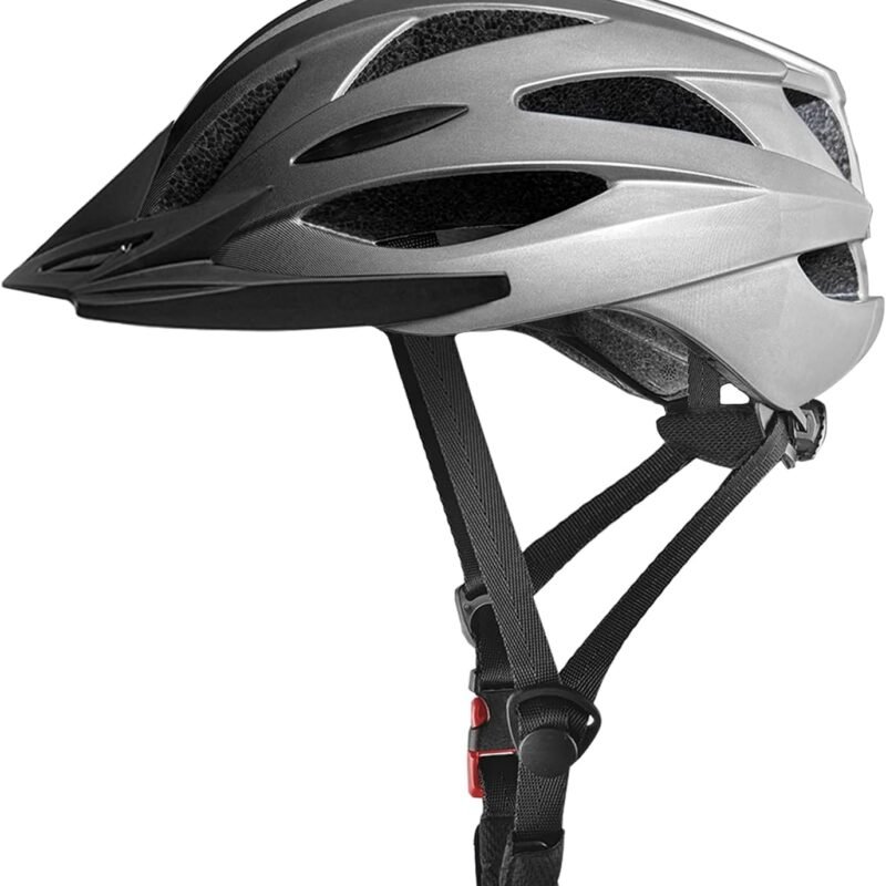Bike Helmets for Adults, Mountain Bike Helmets for Men with Visor, Adjustable Fit Bicycle Helmet for Women, Road Recreational Cycling Helmet