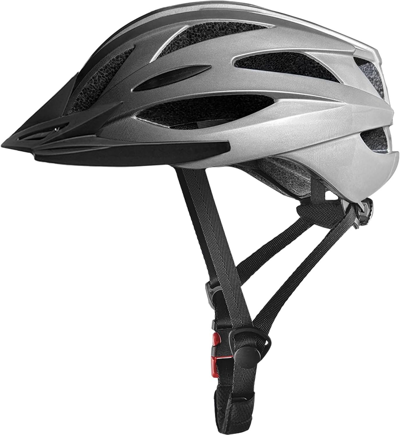 Bike Helmets for Adults, Mountain Bike Helmets for Men with Visor, Adjustable Fit Bicycle Helmet for Women, Road Recreational Cycling Helmet