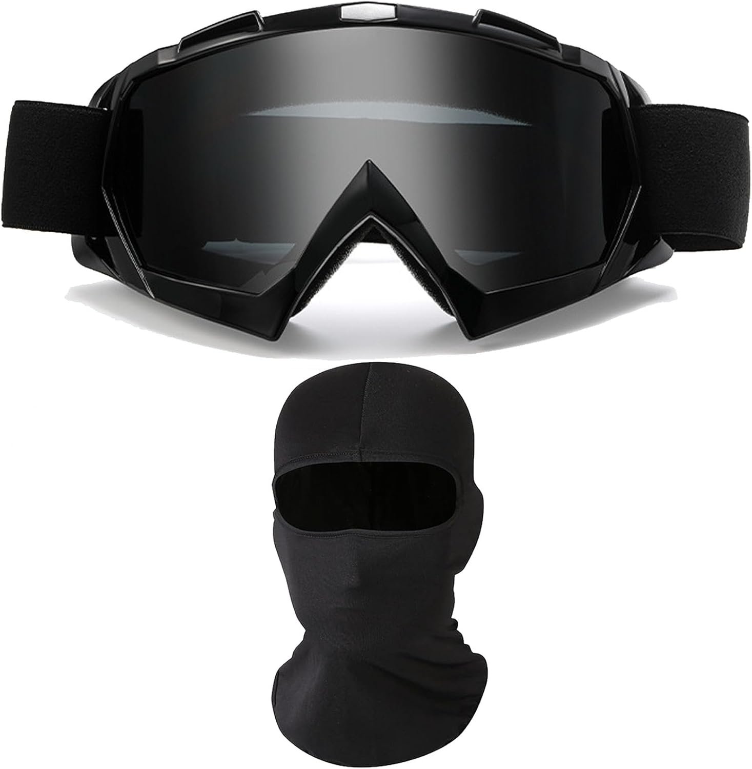 Motorcycle Goggles with Face Mask, Windproof Dirt Bike Racing Ski Goggles Protective Safety Glasses with Balaclava