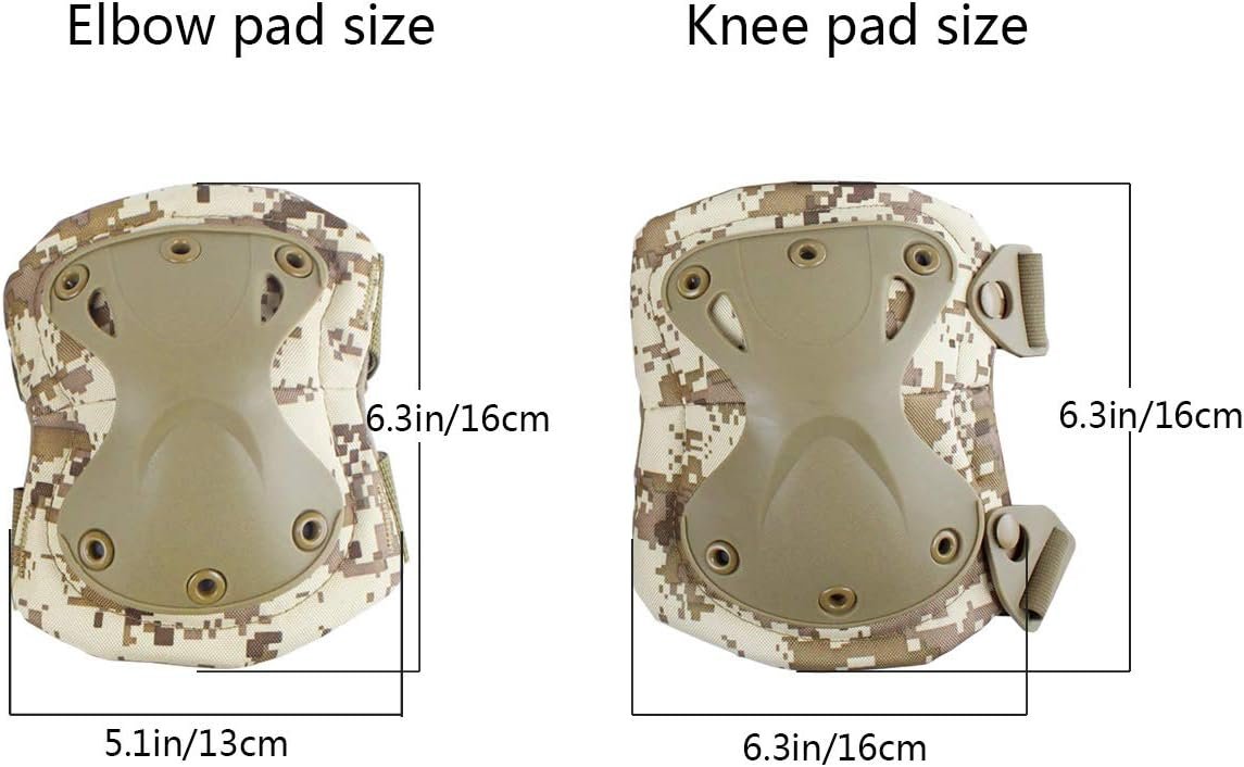 Tactical Combat Knee & Elbow Protective Pads Set for Outdoor Paintball Game Cycling Safety Skateboarding Gear Skates Knee Protection Guard Pads - Image 2