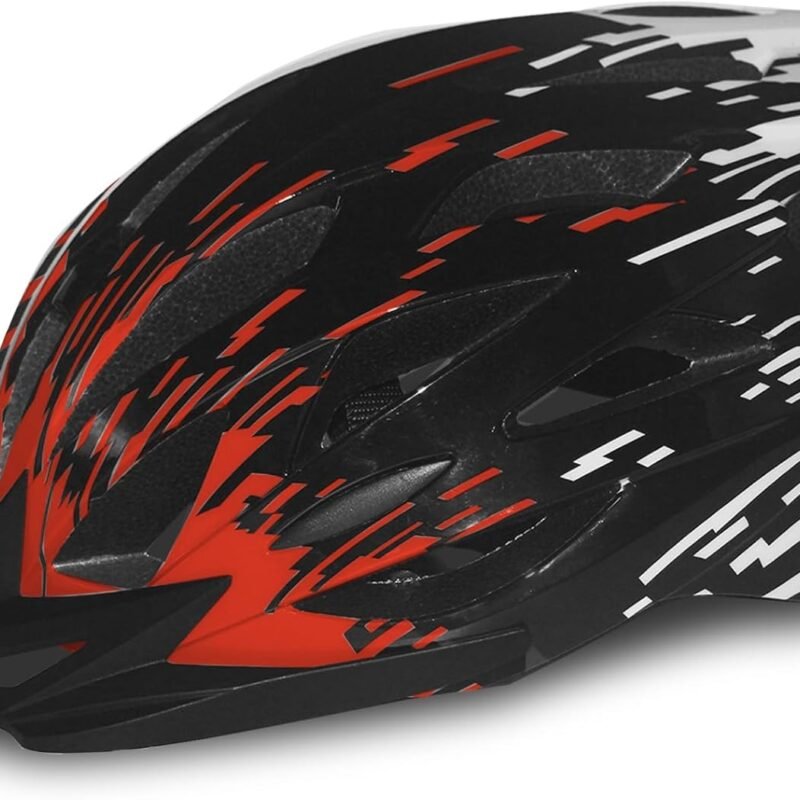 Road Bike Helmet Adult Men & Women, Adjustable Lightweight Design (22-24.5 Inches) - Vented, Removable Visor & Reflective White, for Day and Night Commuting & Sports | CPSC Certified