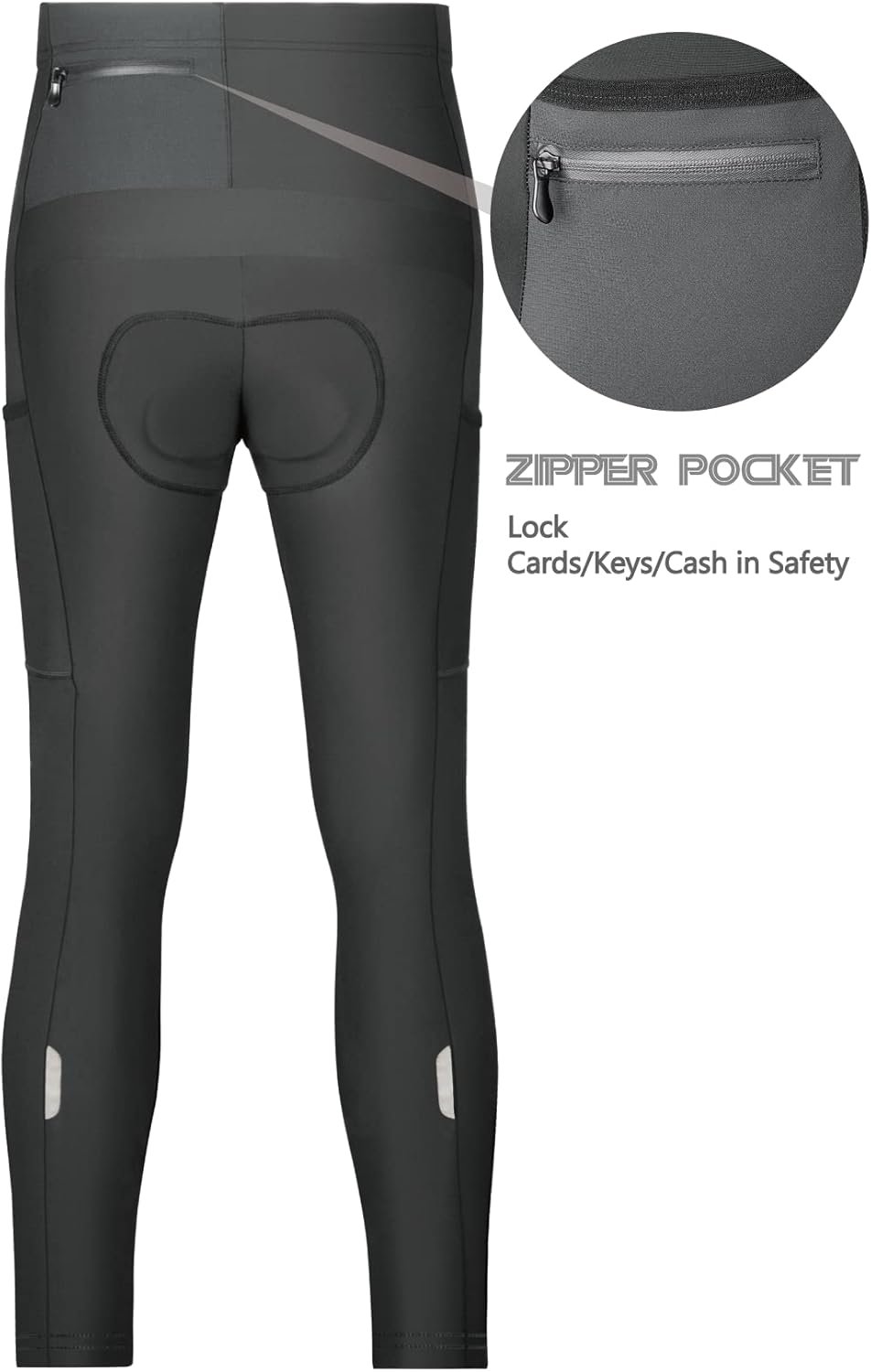 Thermal Flee Cycling Tights, Bibs Tights, Bike Bibs Pants for Fall and Cold Winter - Image 2