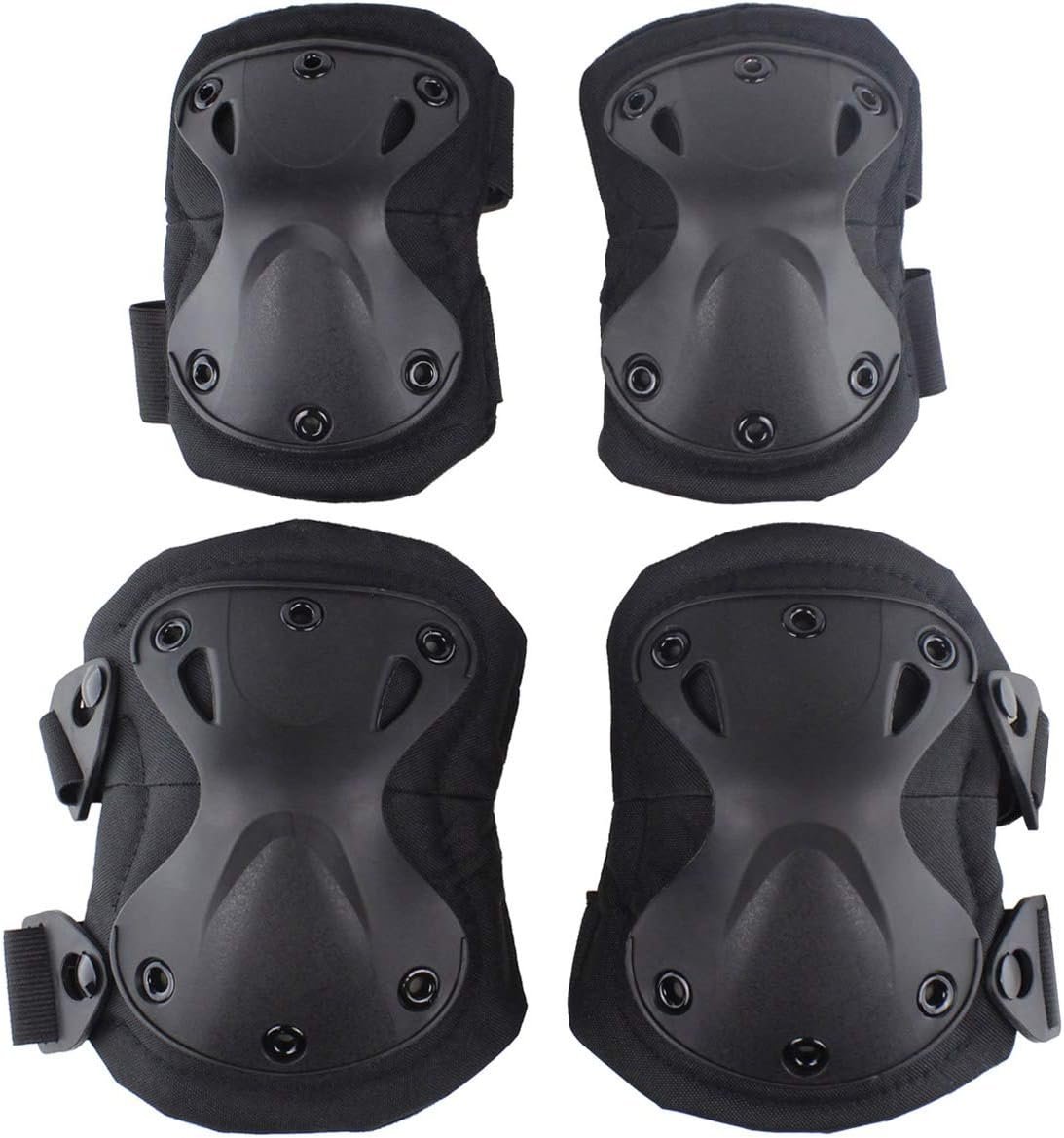Tactical Combat Knee & Elbow Protective Pads Set for Outdoor Paintball Game Cycling Safety Skateboarding Gear Skates Knee Protection Guard Pads