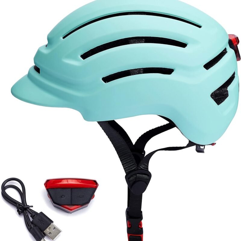 Adult Bike Helmet for Men Women, Mountain Road Bicycle Helmet with USB Rechargeable Taillight