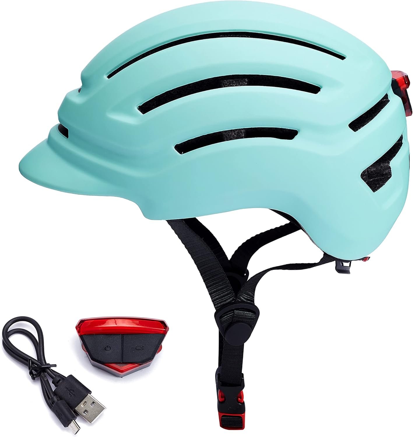 Adult Bike Helmet for Men Women, Mountain Road Bicycle Helmet with USB Rechargeable Taillight