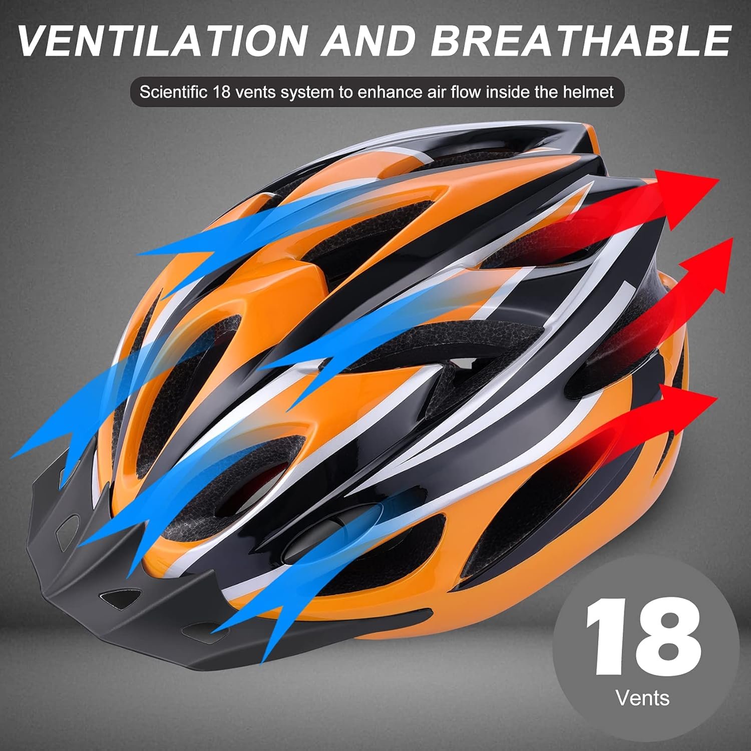 Adult Bike Helmet Lightweight for Men Women Comfort with Pads&Visor, Certified Bicycle Helmet for Adults Youth Mountain Road Biker - Image 2