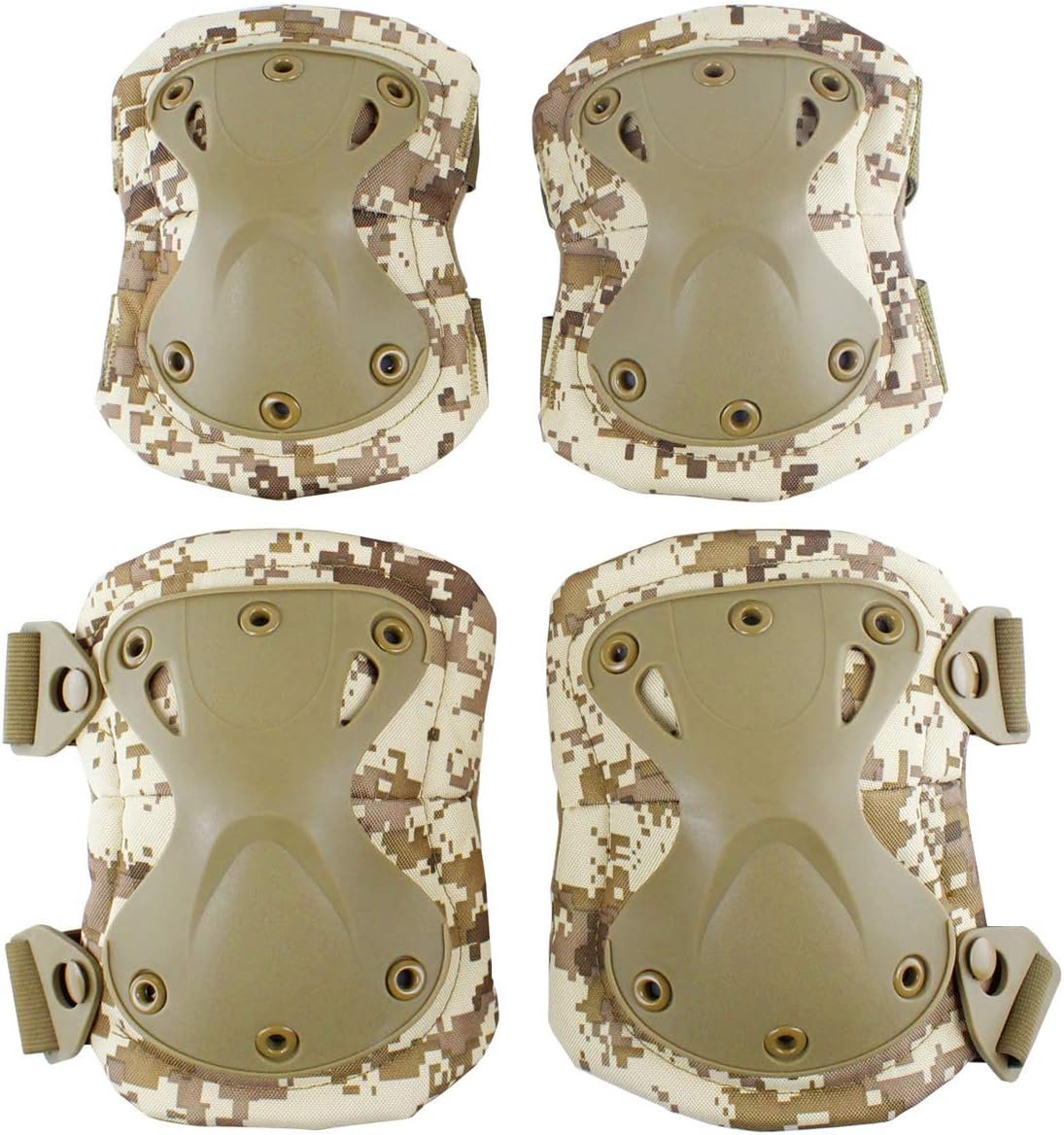 Tactical Combat Knee & Elbow Protective Pads Set for Outdoor Paintball Game Cycling Safety Skateboarding Gear Skates Knee Protection Guard Pads