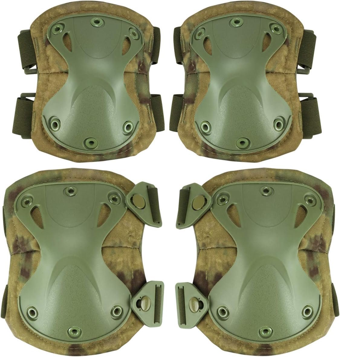 Tactical Combat Knee & Elbow Protective Pads Set for Outdoor Paintball Game Cycling Safety Skateboarding Gear Skates Knee Protection Guard Pads