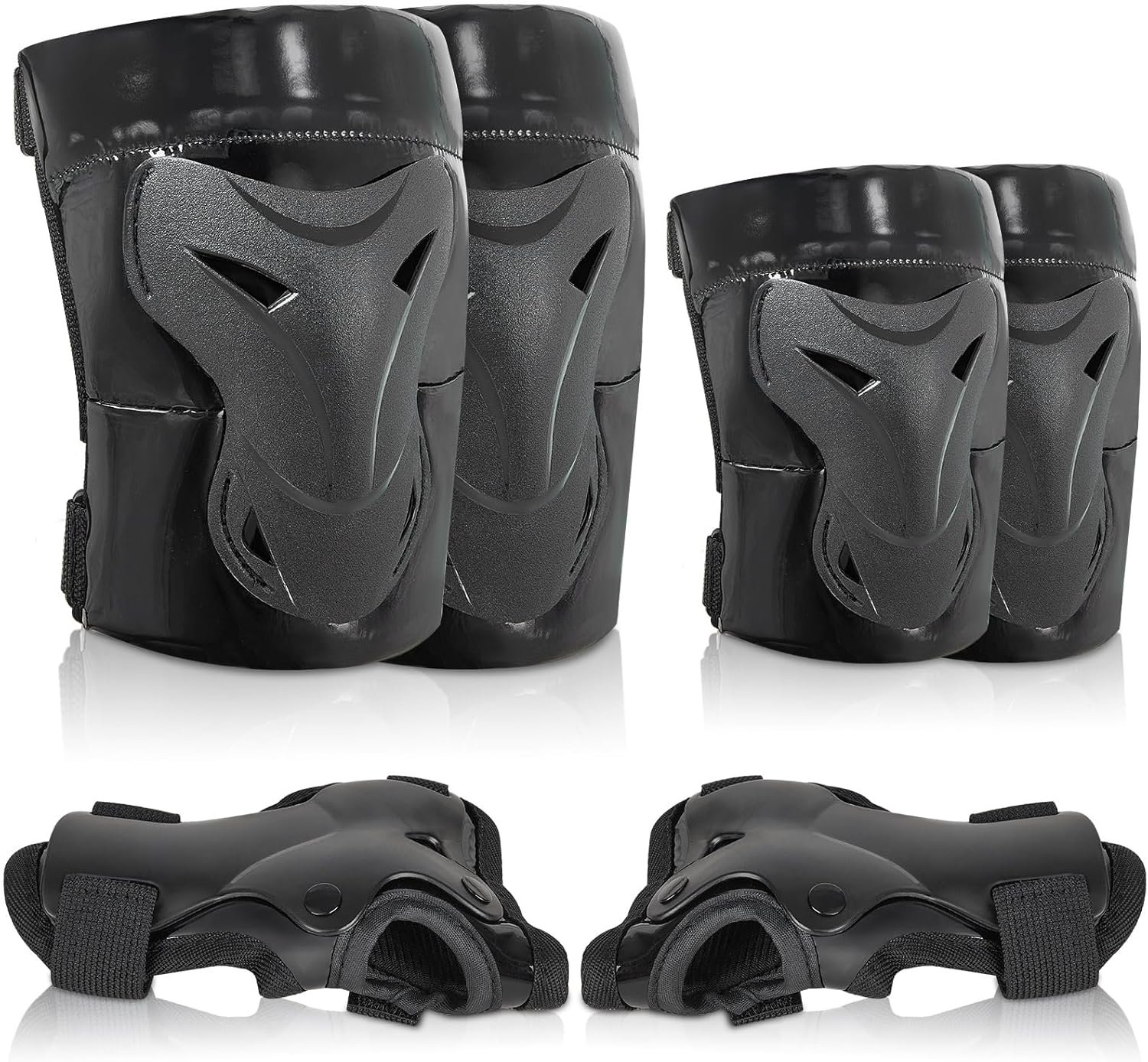 Knee Pads for Men, Knee Pads Wrist Guard Knee and Elbow Pads Adult Protective Gear Set for Skateboard, Roller Skating, for Women Men Youth Adult Kids