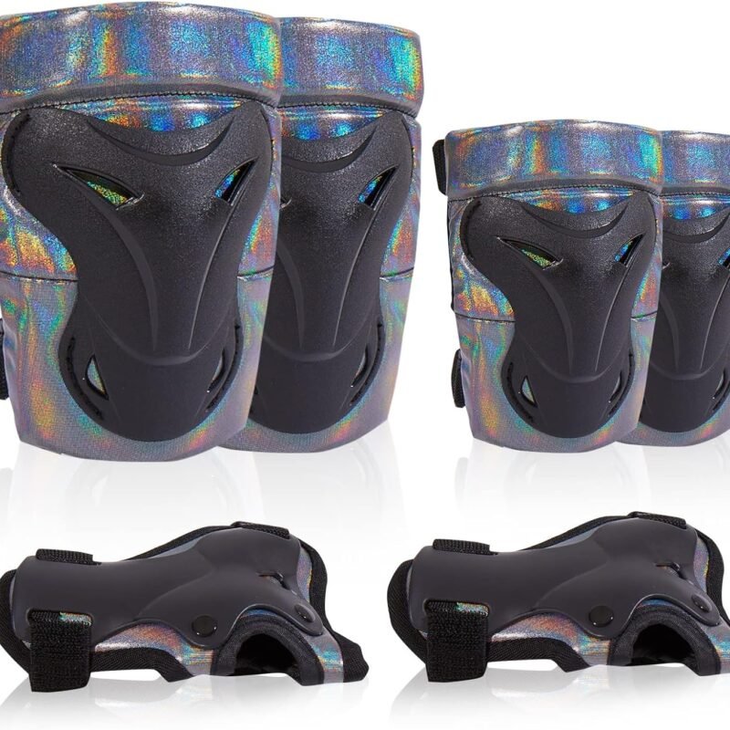 Knee Pads for Men, Knee Pads Wrist Guard Knee and Elbow Pads Adult Protective Gear Set for Skateboard, Roller Skating, for Women Men Youth Adult Kids