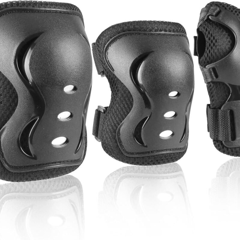 Knee Pad Elbow Pads and Wrist Guards Protective Gear Set for Skateboarding Cycling Roller Skating Inline Skating Scooter Riding Biking Sports