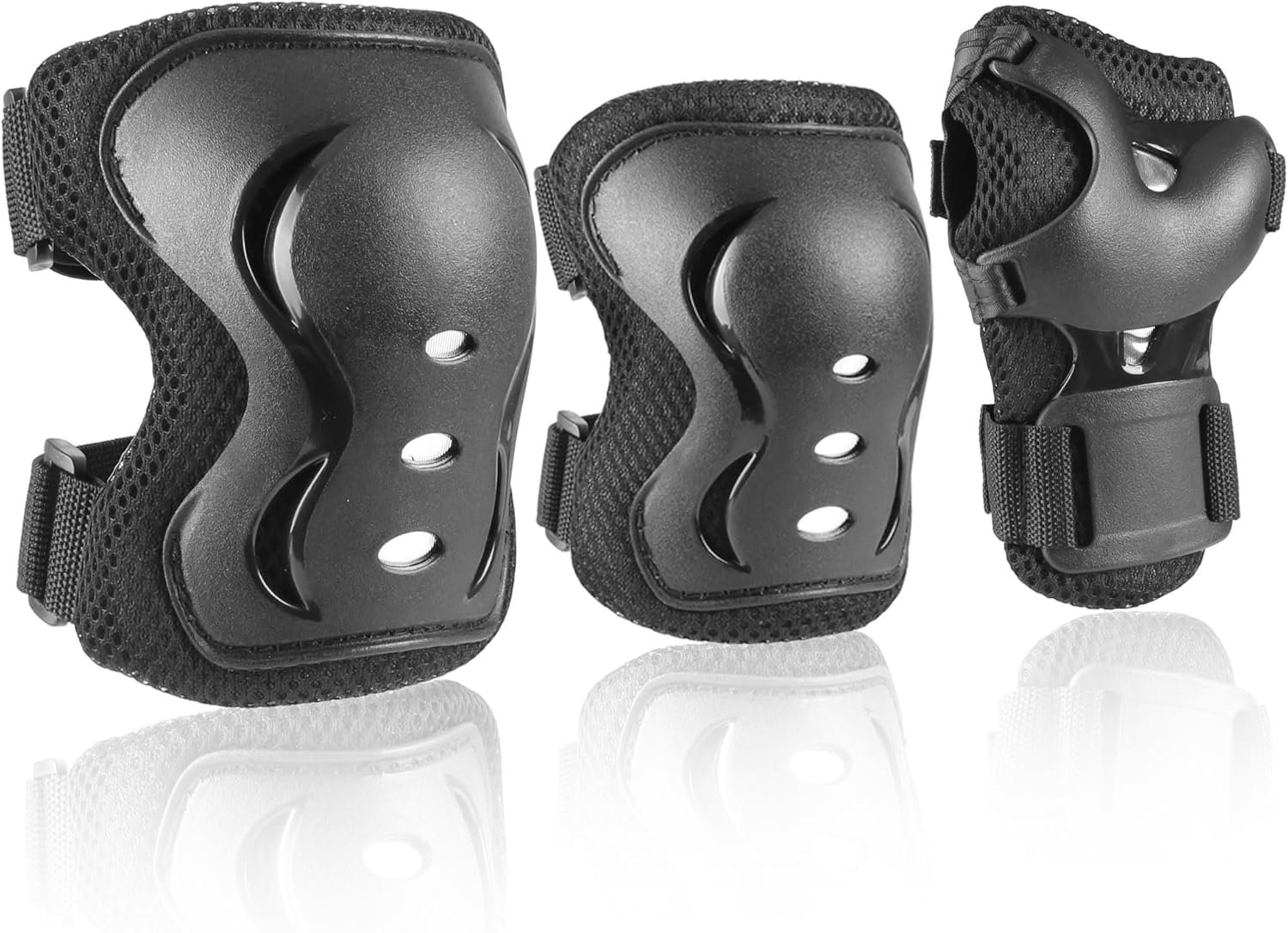 Knee Pad Elbow Pads and Wrist Guards Protective Gear Set for Skateboarding Cycling Roller Skating Inline Skating Scooter Riding Biking Sports
